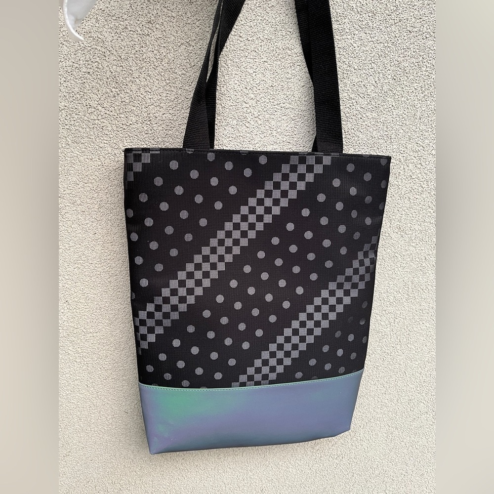 GBLIGHT Tote Bag Reflective Diagonal Dot Diamond Pattern Commute Night Safety